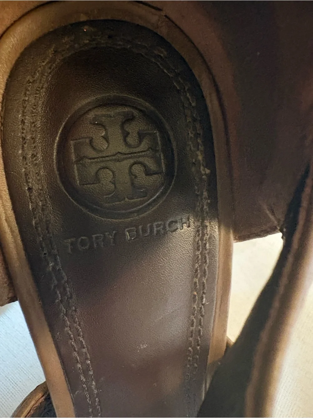 Tory Burch Brown Leather Block Heel Sandals Minimalist Luxury Size 6M